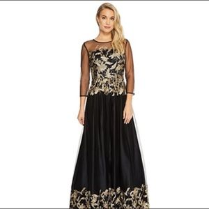 TAHARI BY ASL embroidered mesh ball gown NWOT